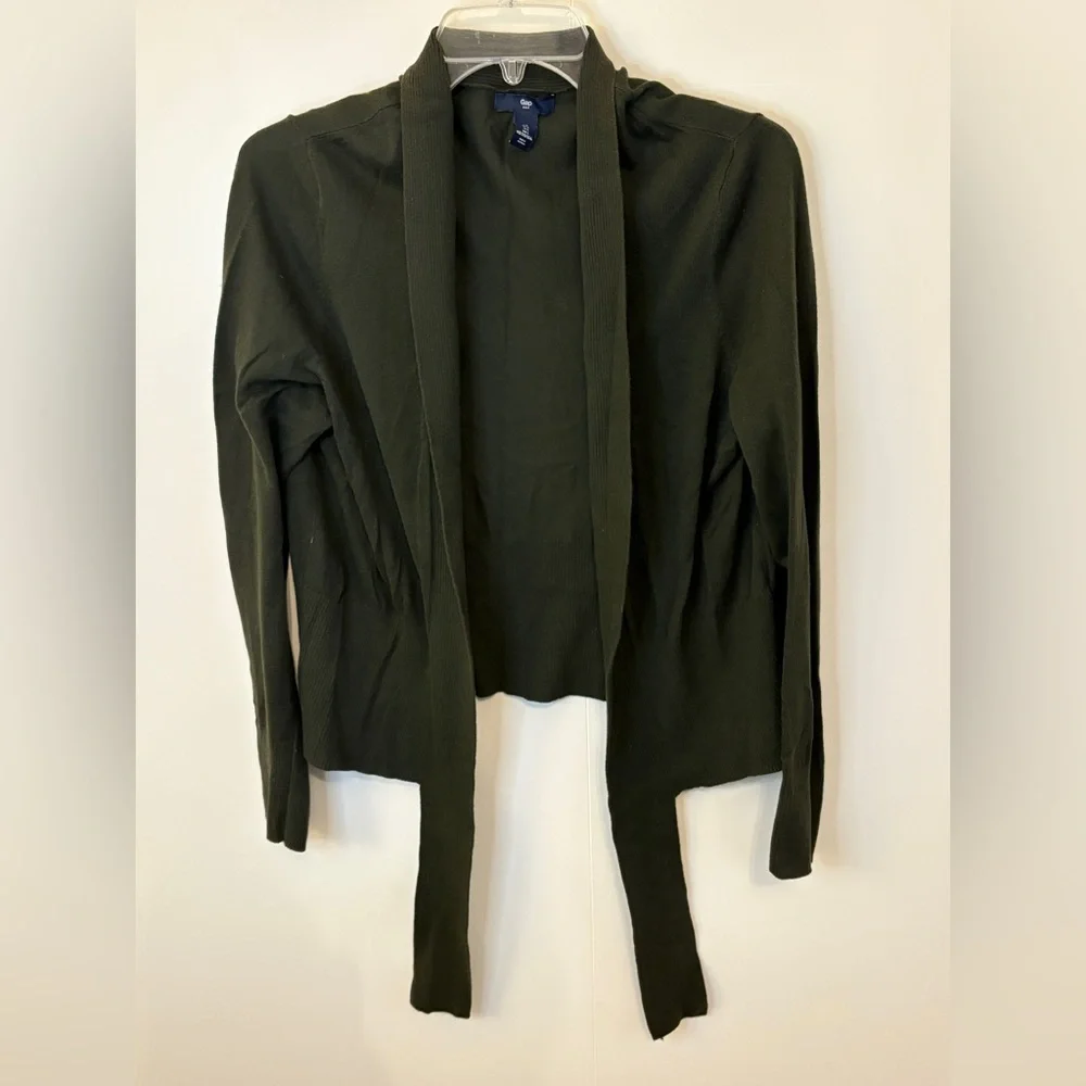 GAP Green Cardigan Sweater Wrap-Style Knit - Picture 1 of 9